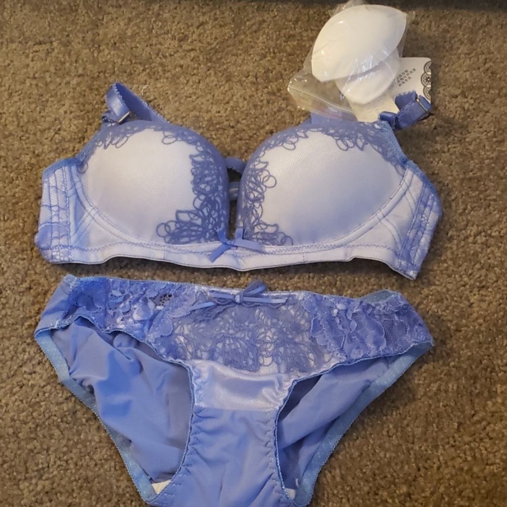 Baby Blue Laced panty and bra set